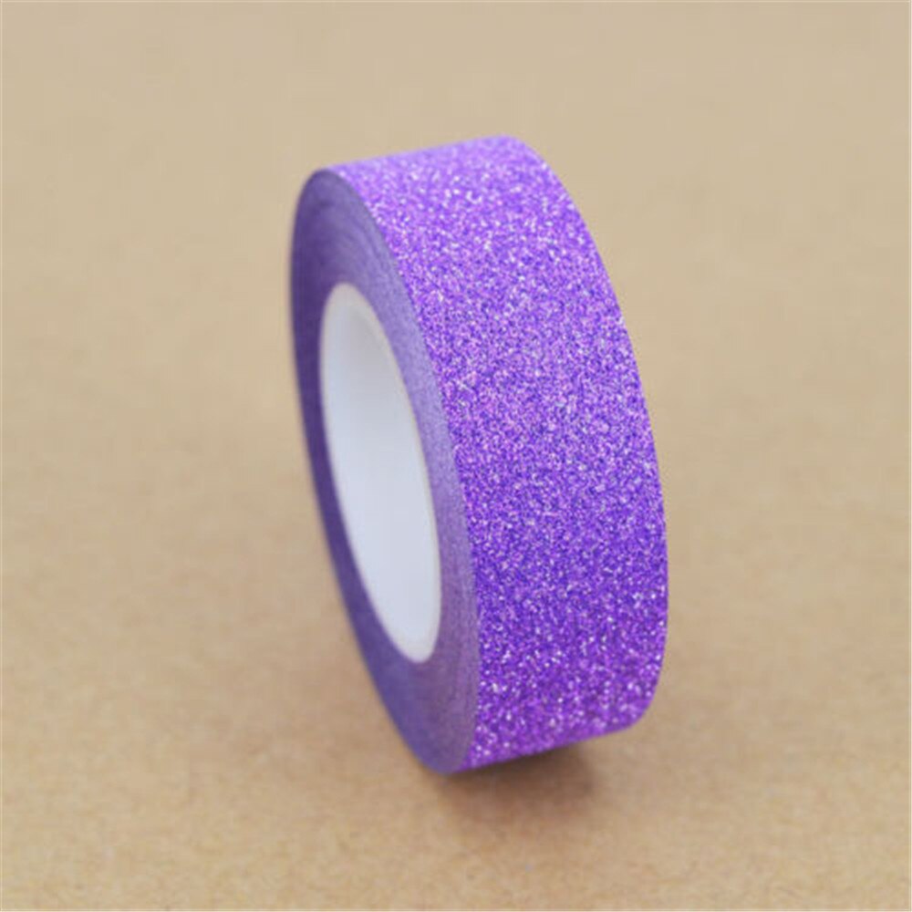 Lim sølv gylden glitter washi teip scrapbooking julefest kawaii søt dekorativt papir håndverk: Lilla