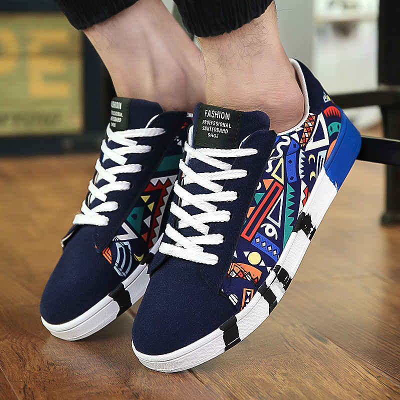 Plimsolls herenschoenen print lage top heren sneakers hiphop heren casual schoenen zomer kruisbandjes heren zapatos vulcanize schoen  c63