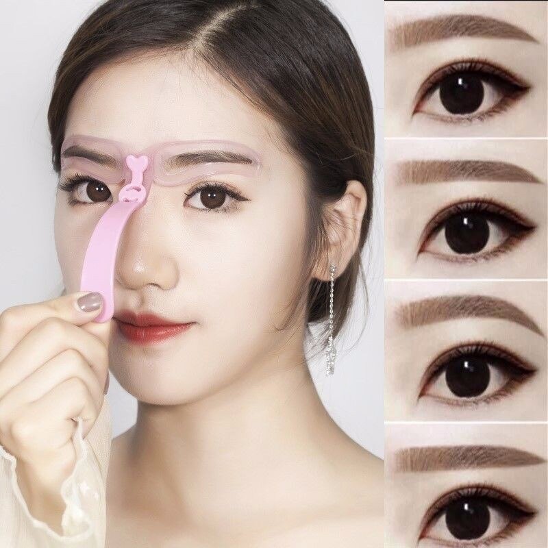 4Pcs/Set Brow Stencils Reusable Eyebrow Shaping Defining Stencils Eye Brow Drawing Guide Template Makeup Tool