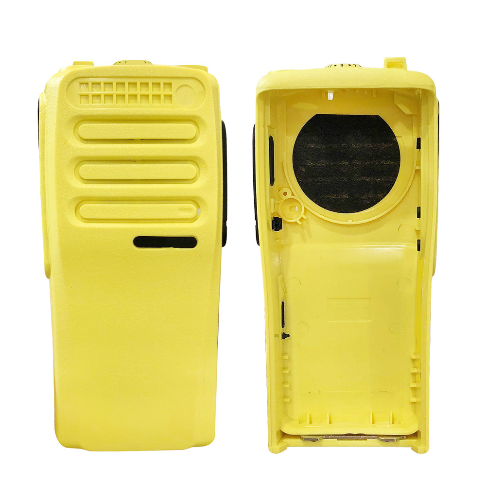 Vbll pmln6345 amarelo walkie talkie reparação caso frente habitação capa apto para motorola cp200d dep450 portátil rádio em dois sentidos