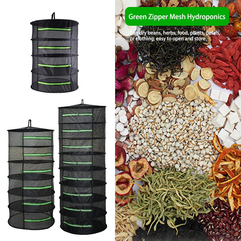 Herb Drying Net 4/6/8 Layers Foldable Fabric Drying Nets Herb Drying Rack Zipper Closure Drying Net For Herbs Buds Beans