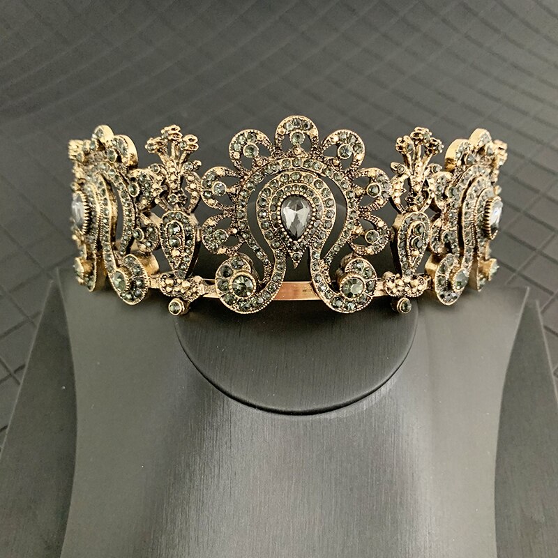 Fashionable Turkish Style Ethnic Jewelry Set Vintage Fancy Flower Jewelry Set Earring Necklace Ring Bracelet Crown Bijoux