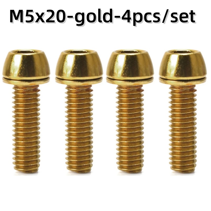 Fahrrad Lenkung Lenker Vorbau Schrauben Bolzen Bunte Edelstahl M5 * 20mm M6 * 20mm fahrrad Vorbau Schrauben/Abstandshalter Teile: Gold