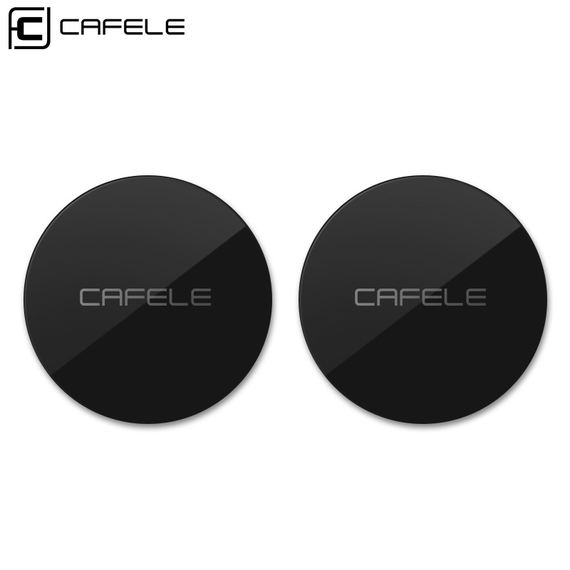 Cafele universell bil telefonholder metallplate til magnetisk adsorpsjon skrivebord vegg telefonholder jernark til luftventil bilholder: 2 runde