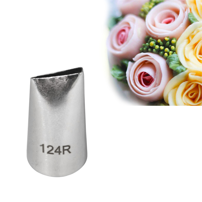 124R# Rose Petal Tips Icing Piping Nozzles Cake Decorating Pastry Tip Sets Cupcake Tools Bakeware