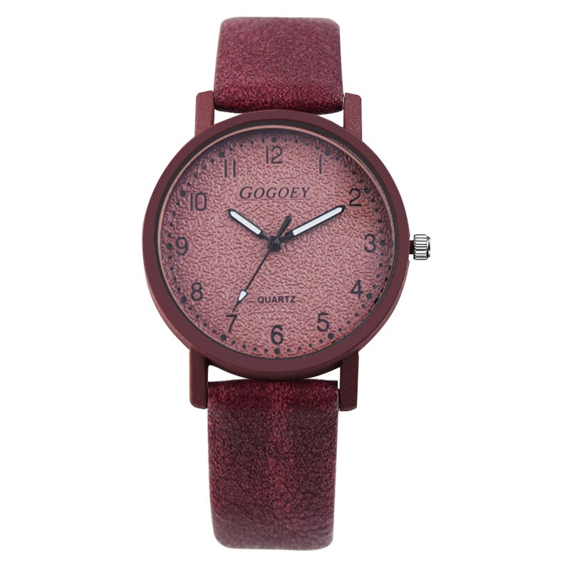 Gogoey Vrouwen Horloges Luxe Lederen Dames Horloge Horloge Vrouwen Armband Horloges Klok Relogio Feminino Saat: red