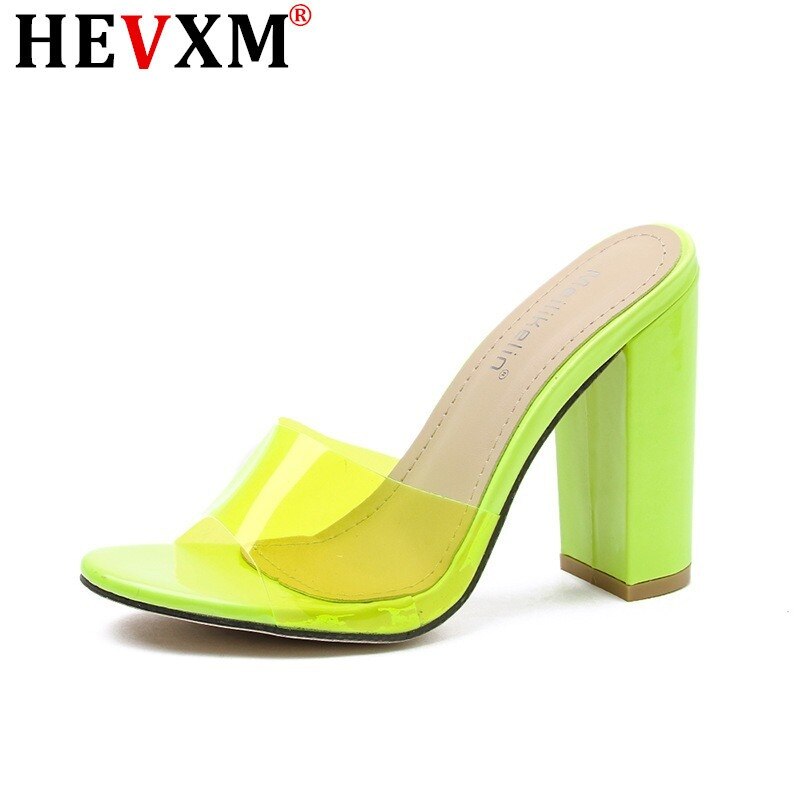 Schoenen slippers hakken jelly slides grote maten schoenen dames hoge transparante basic rome stof pu super hoof schoenen slippers hakken