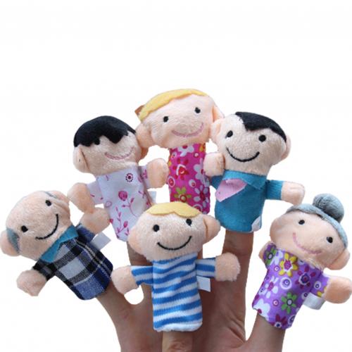 6Pcs Finger Toy Family Members Image Cute Hand Puppet Miniature Size Early Educational Stories Toys for Children: Default Title