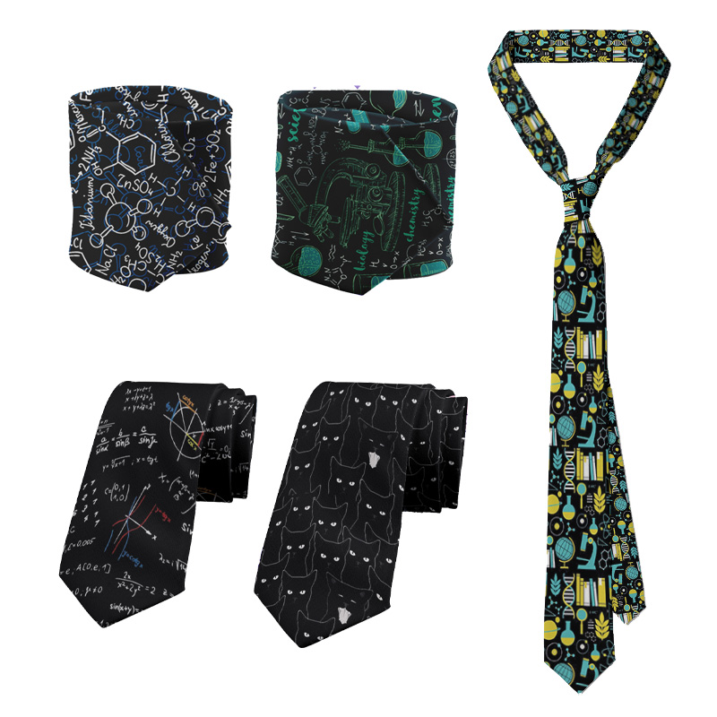 Interesting mathematical formulas casual tie scientific symbols business shirt tie party wedding accessories tie