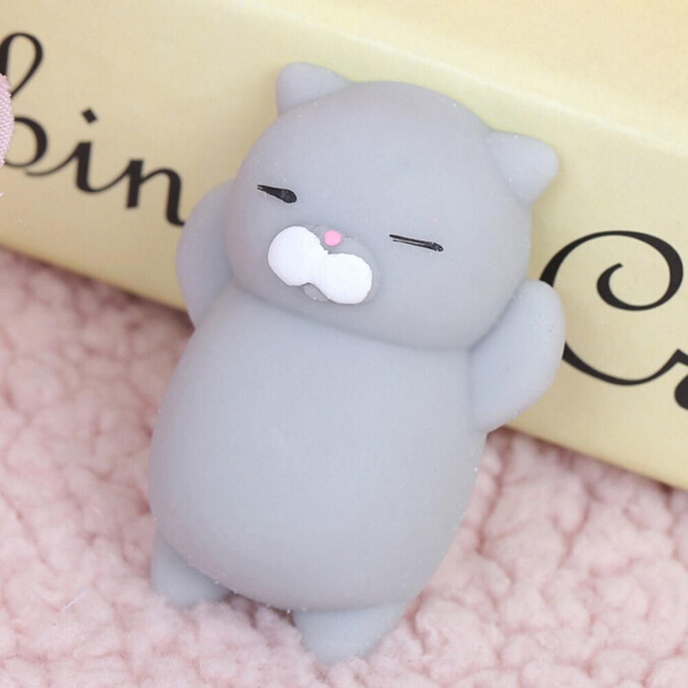 Mochi-gato blando para apretar, juguetes para niños y adultos, Kawaii, para aliviar el estrés, funda de teléfono, correas,: grey