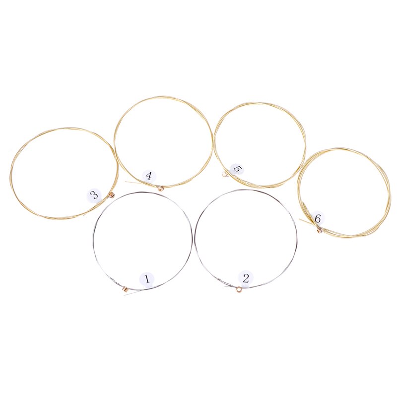 6pcs/set Folk Guitar String Replacement Parts Acoustic Guitar Copper Core Strings Kit Musical Instrument Accessories