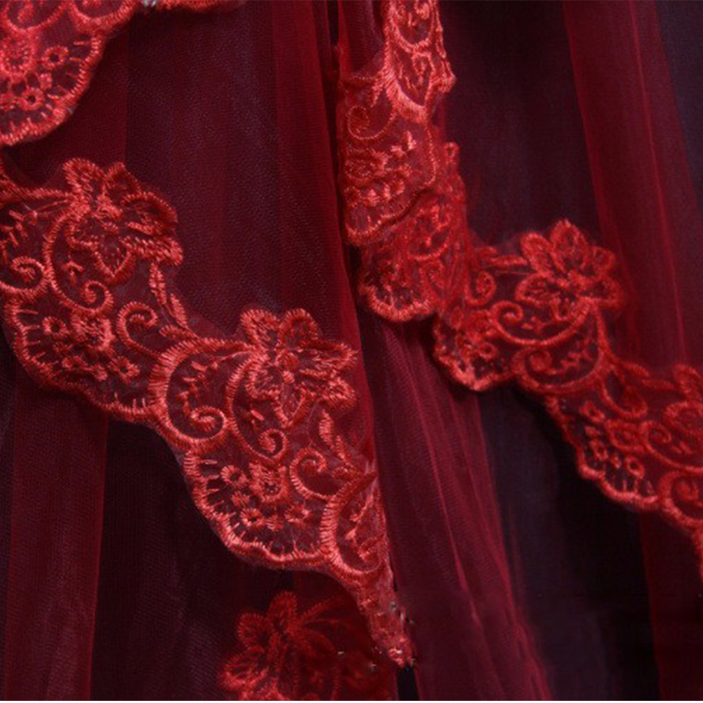 verrotten Weiß Elfenbein Kurze Hochzeit Schleier für Braut Günstige Braut Zubehör Auf Muslimischen Ehe Günstige Spitze Braut schleier S165