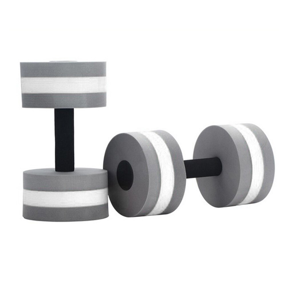 Mancuernas de espuma de agua para piscina, mancuernas acuáticas para ejercicio aeróbic acuático, pesas de gimnasia corporal para piscina, 2 uds.: B Grey