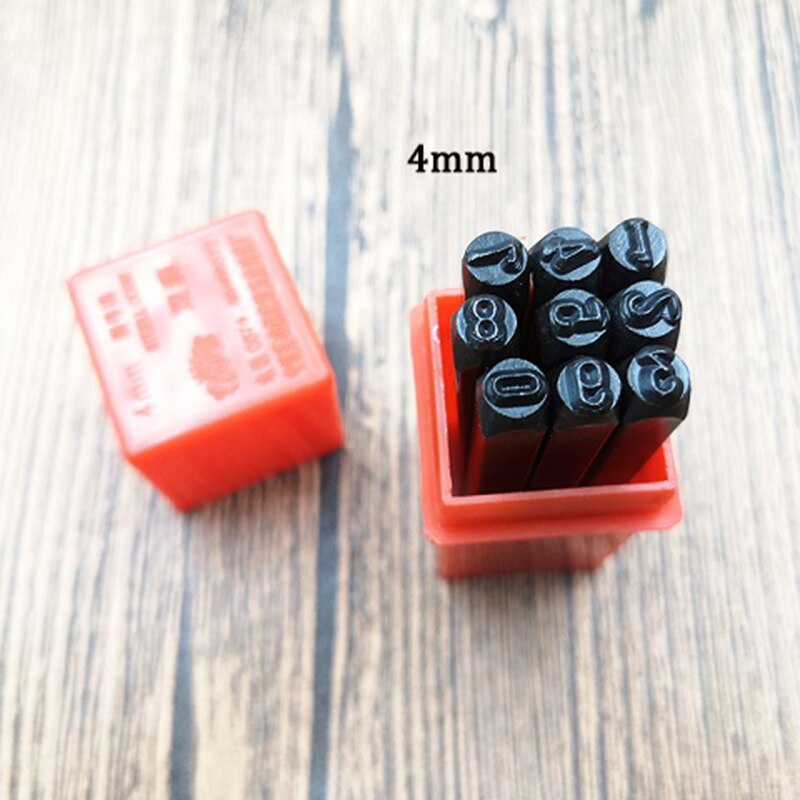 9 st/set 2/3/4mm digitala punch läderverktyg stansning hand diy carving tätning kolstål 0-8 nummer