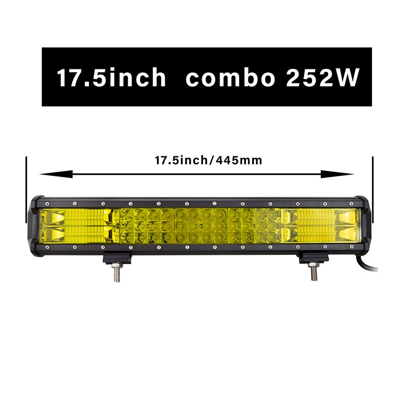 Willpower 20 22 inch Yellow Led 4x4 Offroad Light Bar 324W for 4WD Truck SUV ATV Trailer Beam Amber Work Driving Lights Fog Lamp