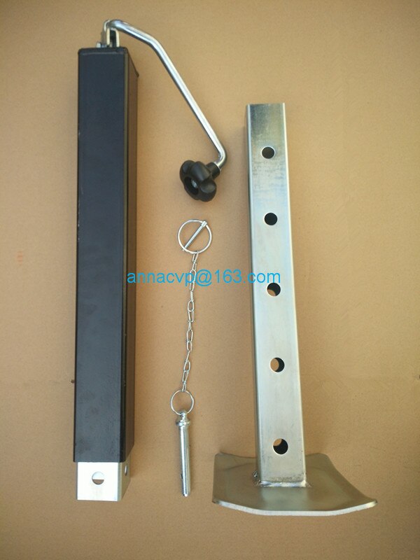 SQUARE TRAILER JACK W/ FOOTPLATE 8,000 lbs. ADJUST LEG TOPWIND - 15" LIFT trailer parts
