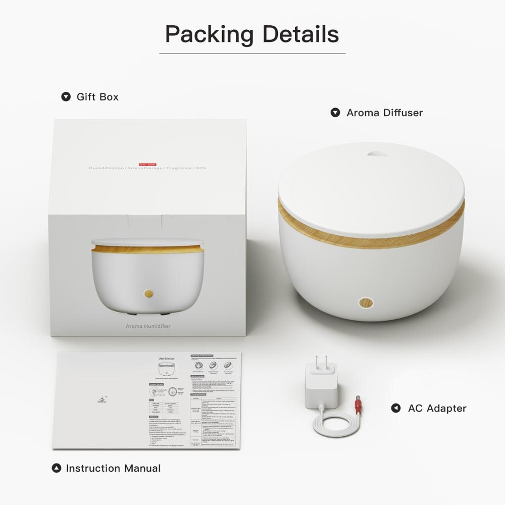 GX.Diffuser Essential Oil Diffuser 2 Mist Mode 500ml Aromatherapy Diffuser BPA-Free Ultrasonic Cool Mist Air Humidifier For Home