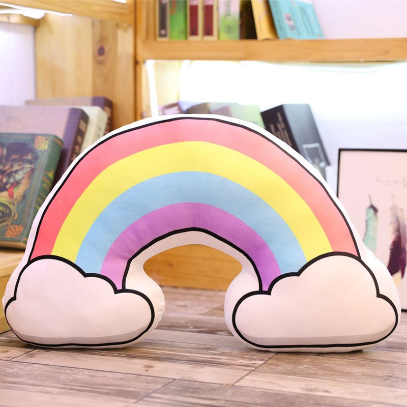 Nordic Sierkussen Body Zachte Sofa Kussen Kleurrijke Bruiloft Bed Kinderkamer Decoratieve Kussens Star Moon Cloud Zon Vorm Kussen: rainbow