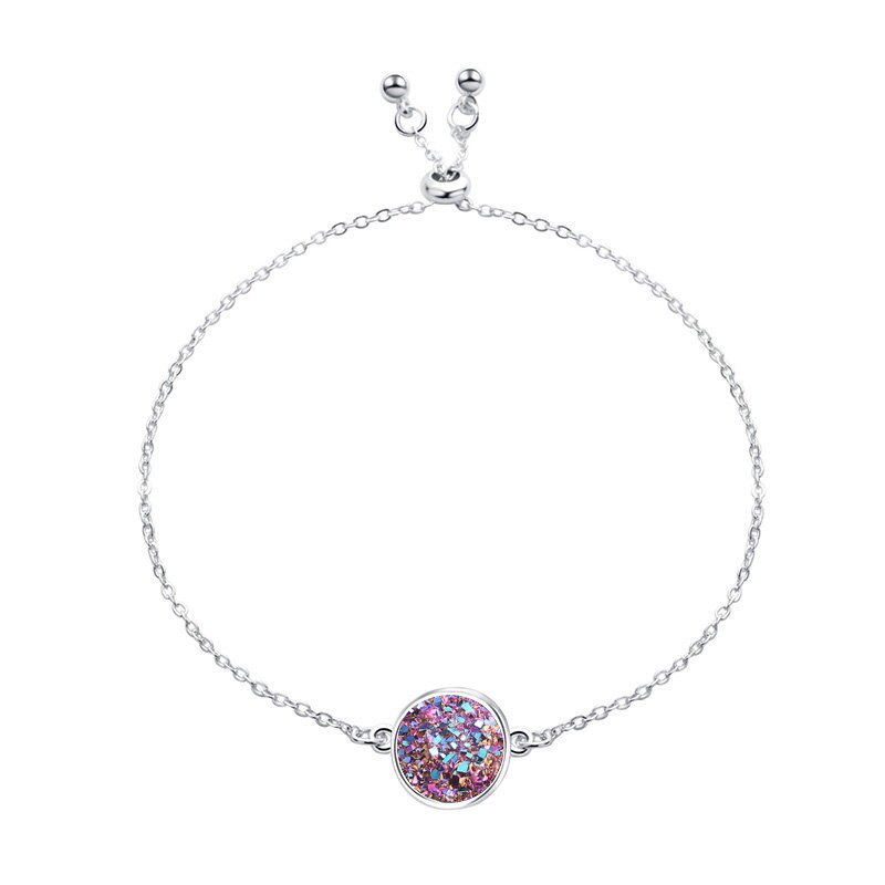 Ronde Druzy Drusy Armband Faux Hars Druse Stone Verstelbare Touw Koord Armband Sieraden voor Vrouwen/Vriendin