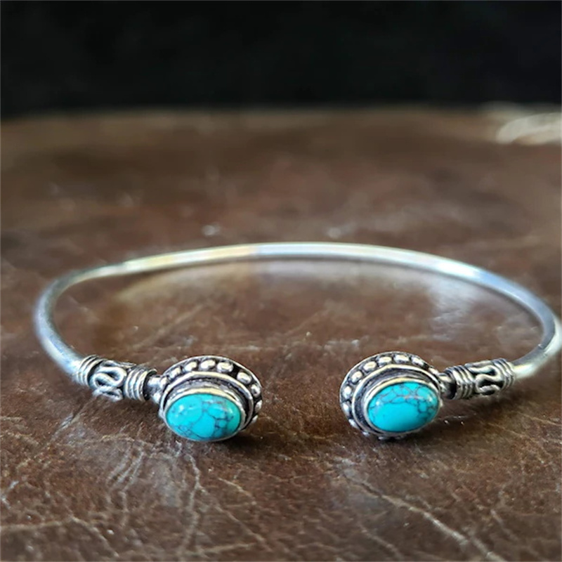 Boho Style intarsiato turchese bracciale da sole Design creativo coda bracciale aperto femminile accessorio regalo personalità festa: 3