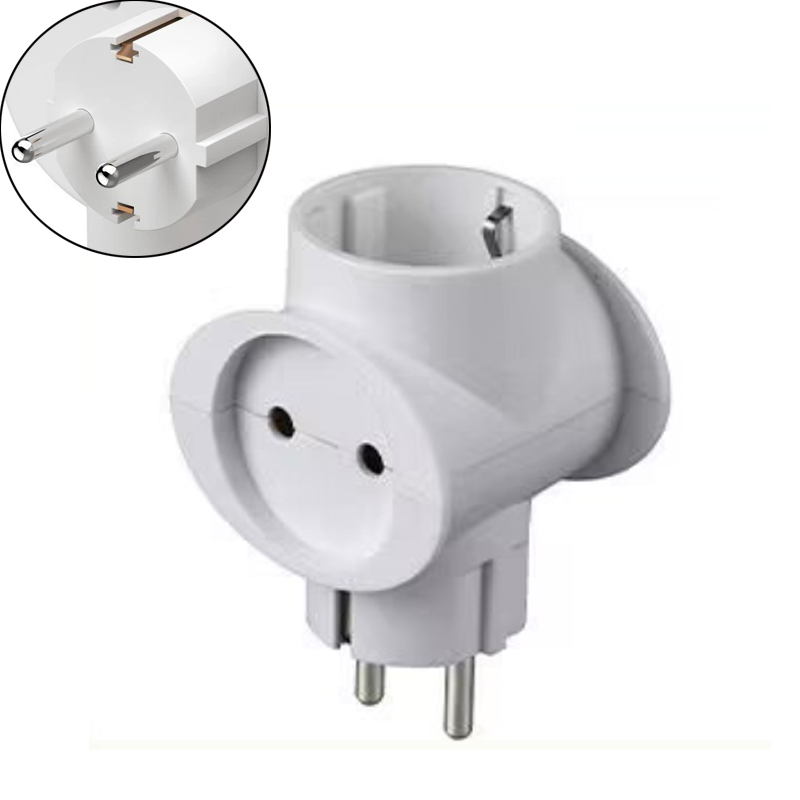 Białe europejskie 2-drożne 3-drożne przedłużenie ścienne UE gniazdo zasilania niemcy Korea rosja Schuko konwerter wtyczki gniazdo 16A 3500W typ E: BRĄZOWA