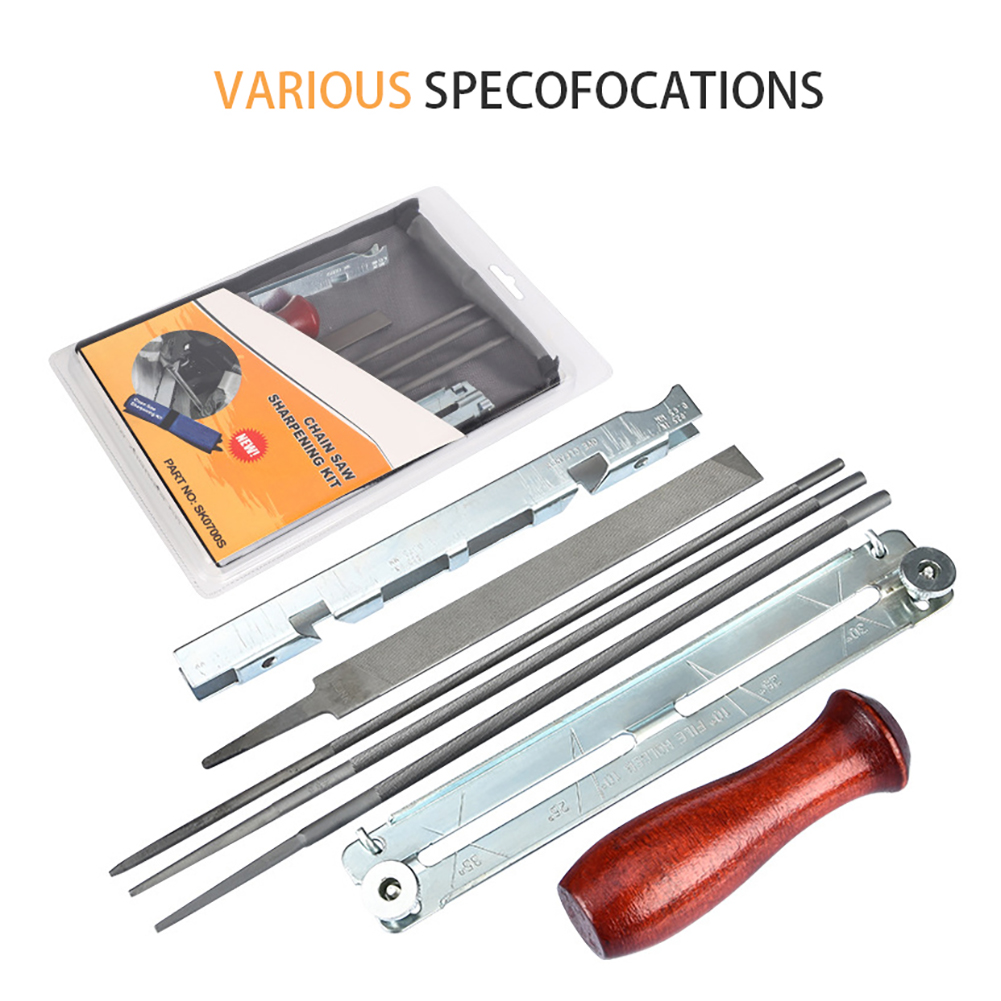 Chainsaw Sharpening File Filing Kit Chain Sharpen Gauge Saw Files Tool Set