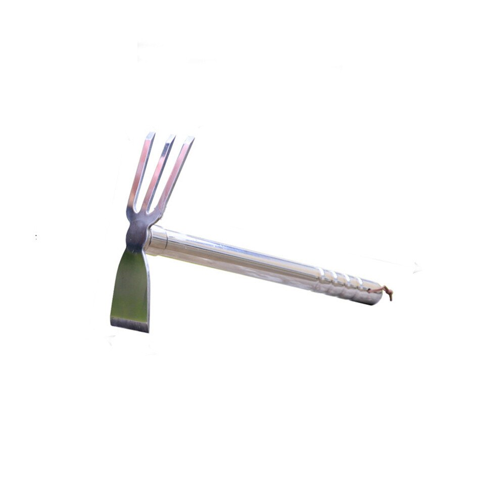 1pc stainless steel / wood long handle short handle weeding hoe long handle short handle gardening tool weeding scarification: three tooth harrow