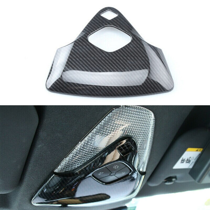 ABS Carbon Fiber Car Front Reading Light Cover Trim ,Celling Light Lamp Cover for Toyota C-HR CHR: Default Title