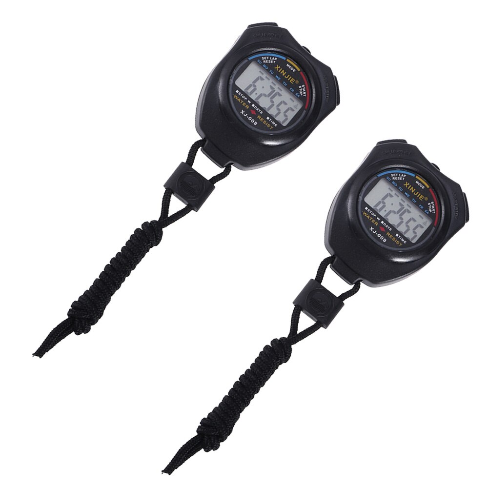 2Pc Chronograph Digital Timer Sport Stopwatch Handheld Digital Stopwatch Running Chronograph w