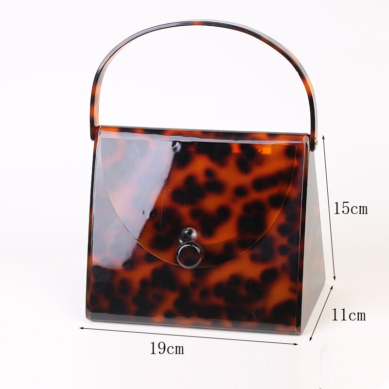 Brand Leopard Acryl Tas Vrouwen Klassieke Schildpad Print Handtassen Party Prom Avondtassen Koppelingen Dames Portemonnee