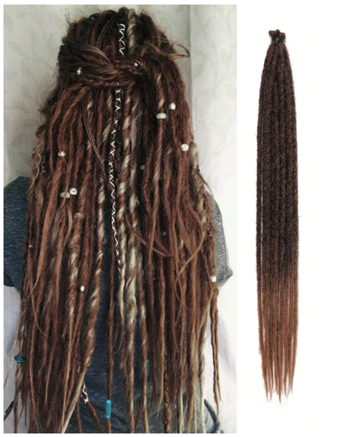 Extensiones de cabello rastas sintéticas de 24 pulgadas, rastas suaves de un solo extremo, rastas estilo Hippie para mujeres: T1B / 30 / 10 unids/lote