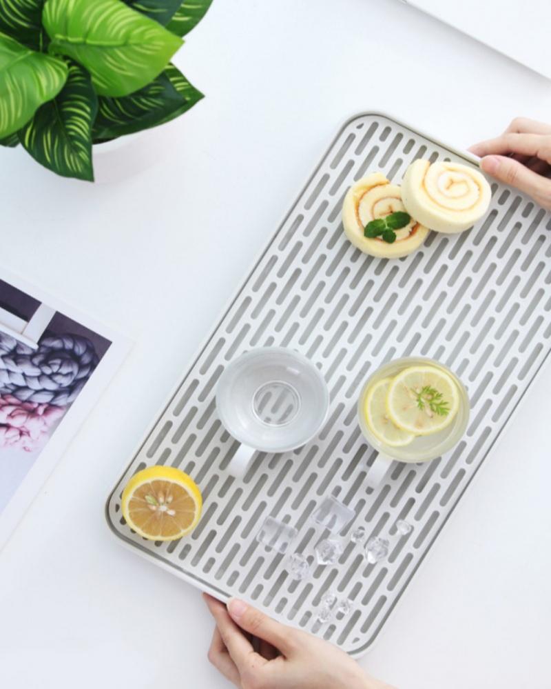 Kitchen Drain Tray Double Layer Glasses Bottle Cup Bowl Cutlery Dish Drainer Detachable Storage Tray For Kitchen Sink Tea Table