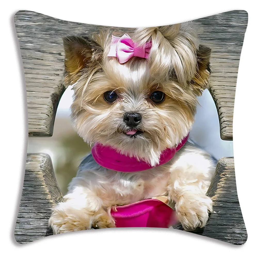 Fodere per cuscini per cani carini Divano dei cartoni animati Federa decorativa per la casa Stampa Fodera per cuscino carina: 400*400mm / Rosso