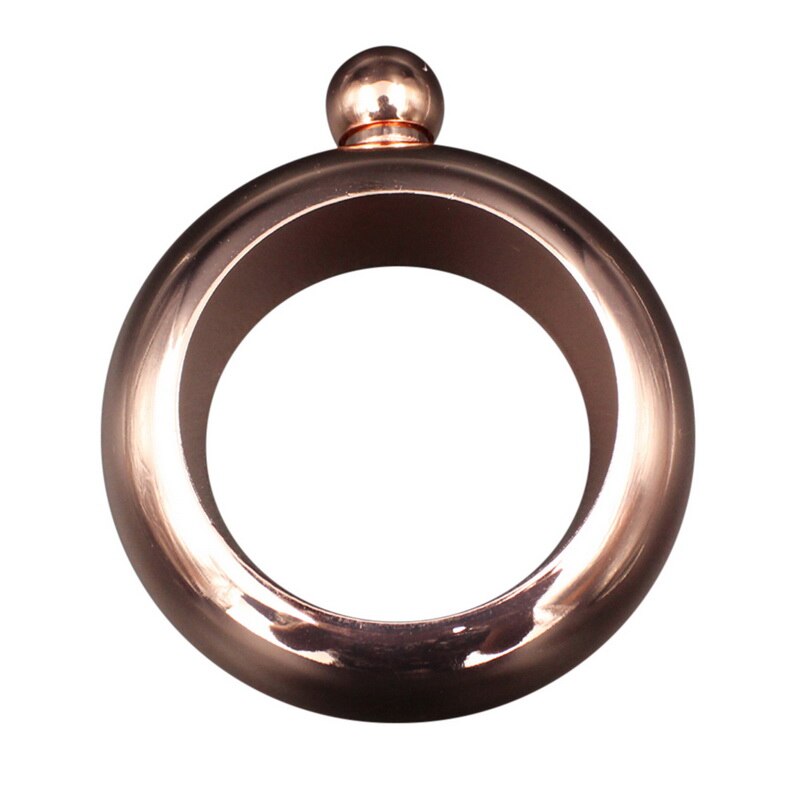 3.5oz Stainless Steel Bangle Hip Flask Bracelet Flasks Portable Round Wine Whisky Bottle Drinking Bottle Drinkware Funnel: copper