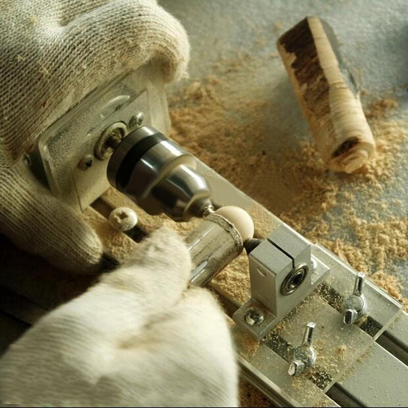 Mini Lathe Machine Wood Lathe Drill Rotary Beads Machine Polisher Table polishing Cutting 7 speed adjustment Woodworking Tools