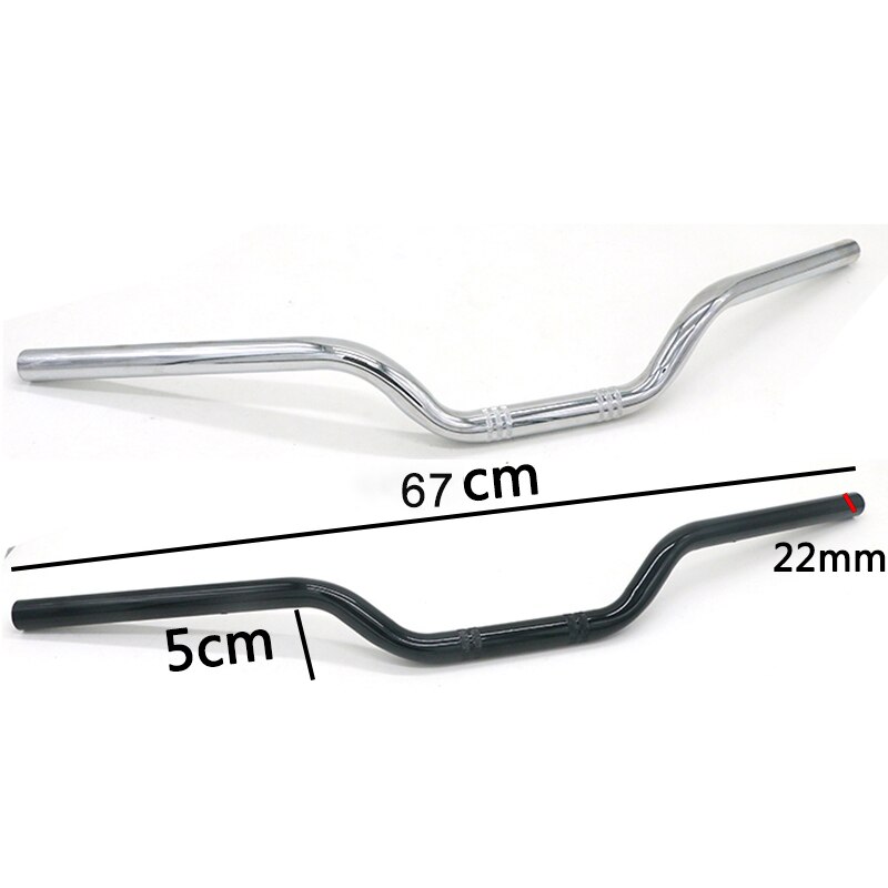 22MM Universal Motorcycle Refit Handlebar Retro Black Modified Handle Bars for Motorbike Classic Scooter Handlebars Motor Bar