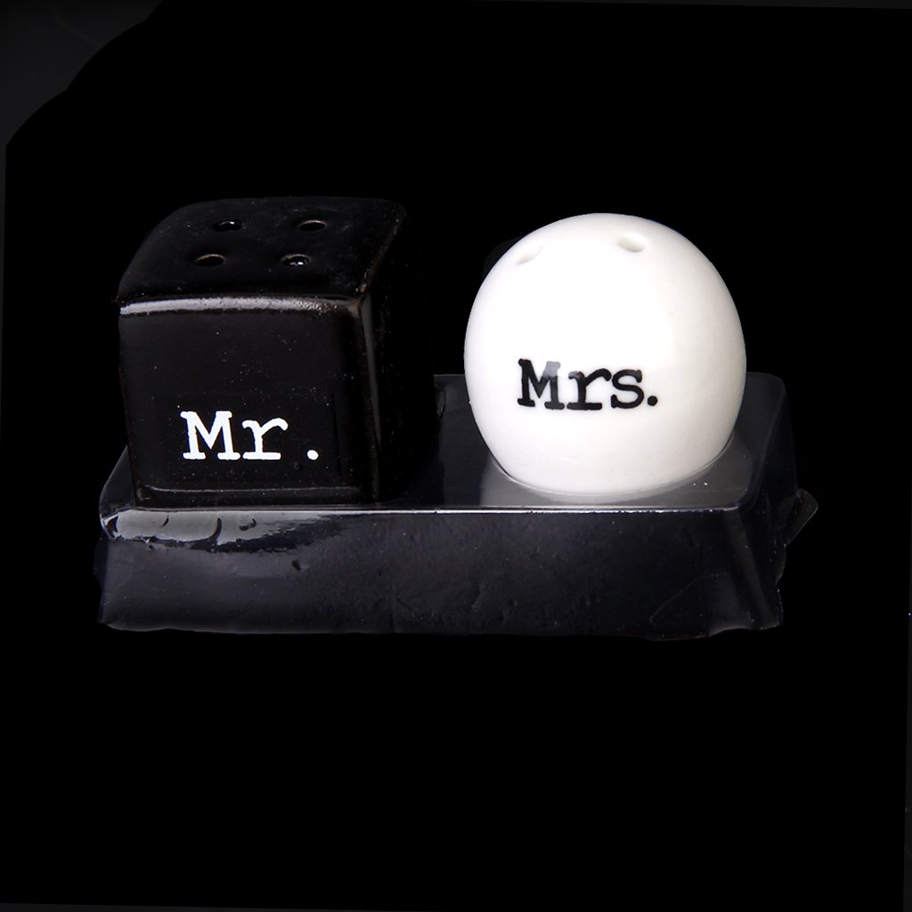 Jeyl rund fyrkantig keramik mr.and mrs.saltpepparshakers kanisterset bröllop