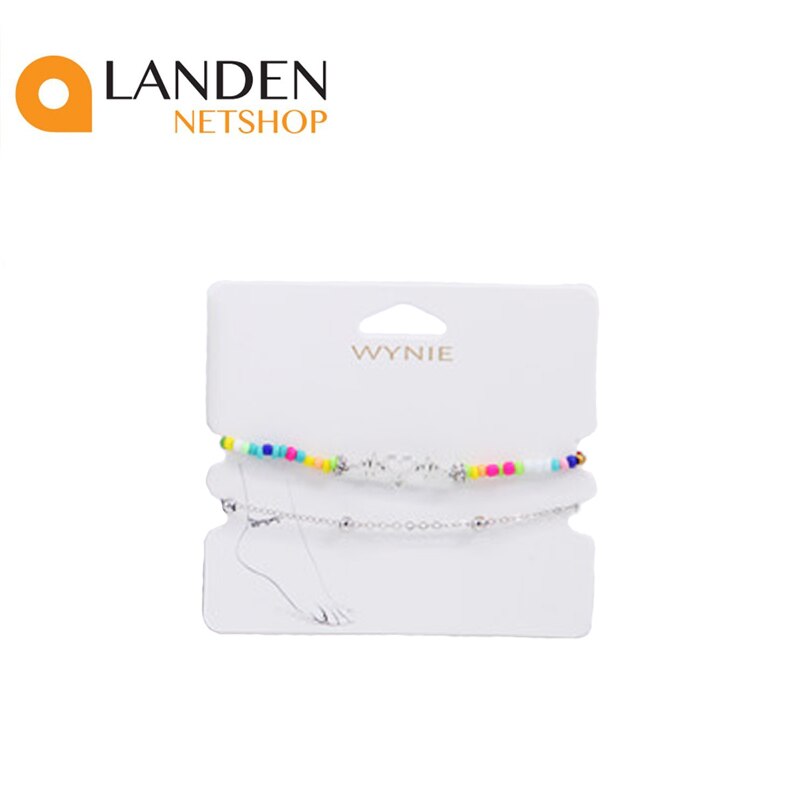 tobilleras boho Vintage para mujer, cadena de oro a la , pulsera de tobillo con cuentas de colores, joyería de pie: Corazon Plateado