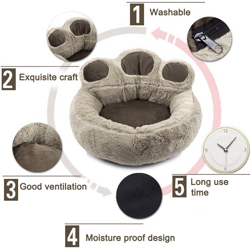 1Pc Pluche Poot Vorm Pet Sofa Huis Hond Nest Soft Warm Puppy Kitten Nest Thuis Bed Dierbenodigdheden Hond accessoires Cama Perro Hond