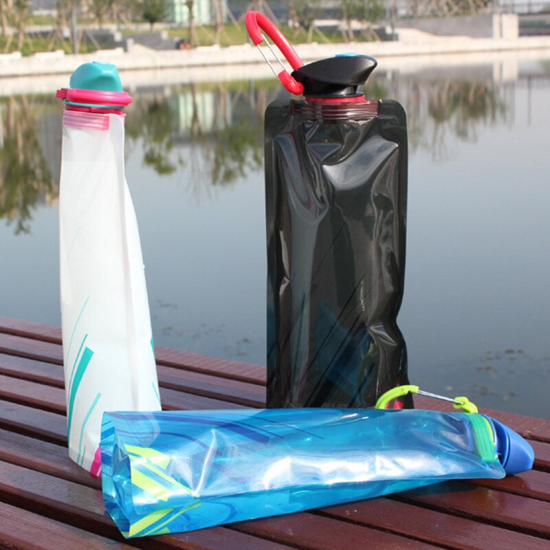 CRUSHONU Tragbare Ultraleicht Faltbare Silikon Wasser Tasche Flasche Tasche draussen Sport Liefert Wandern Camping Weiche Glaskolben Wasser Tasche