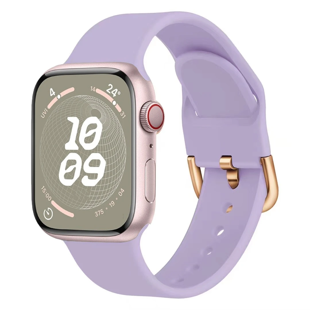 Bracelet en Silicone pour Apple Watch Ultra 2 49mm 10 9 8 7 46mm 45mm 41mm, boucle de couleur pour IWatch 6 5 4 3 SE 44mm 42mm 40mm: GREEN BLUE / 12mm