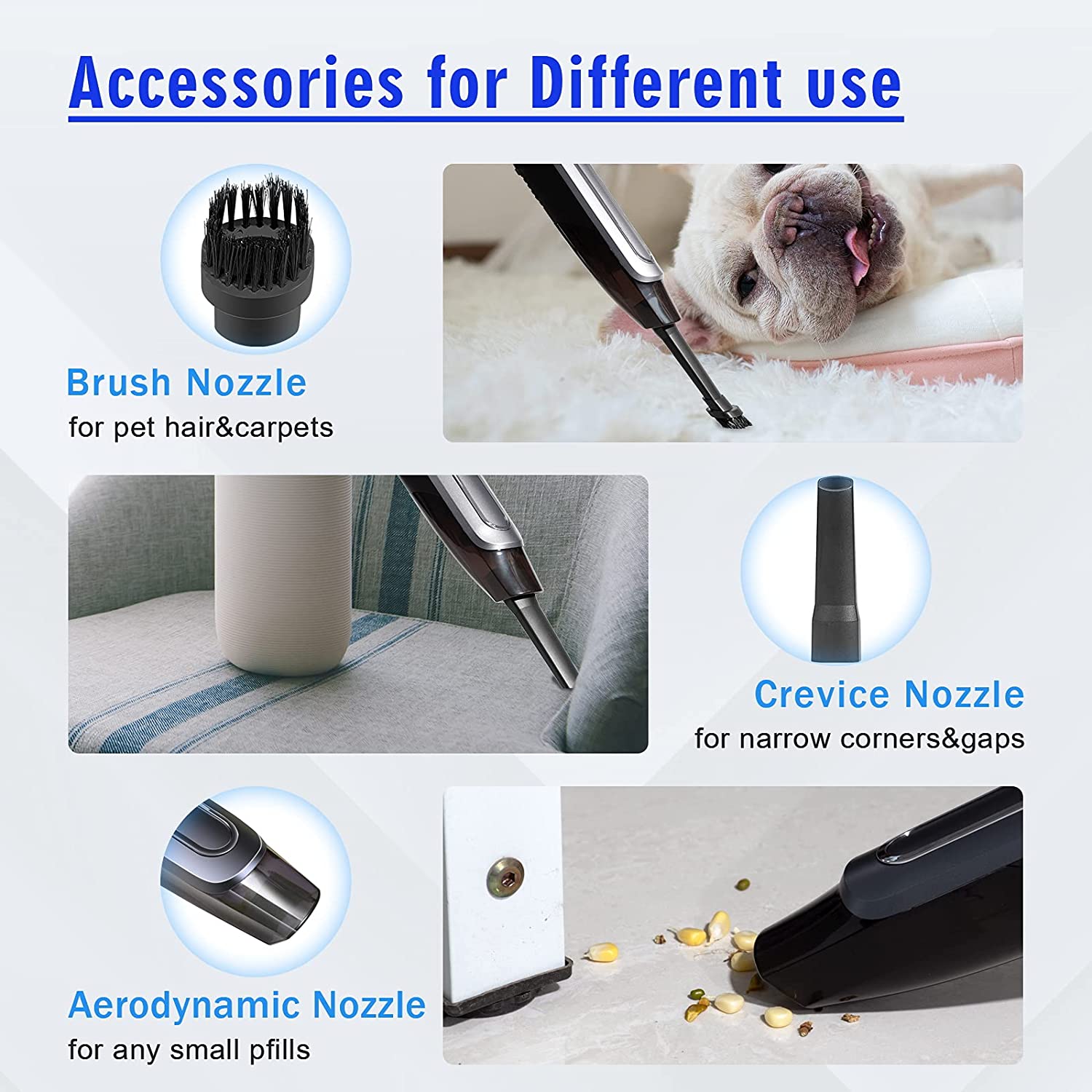 Aspirapolvere portatile per auto 6000Pa casa e auto portatili senza fili con Design a batteria, con filtro riutilizzabile a batteria ricaricabile