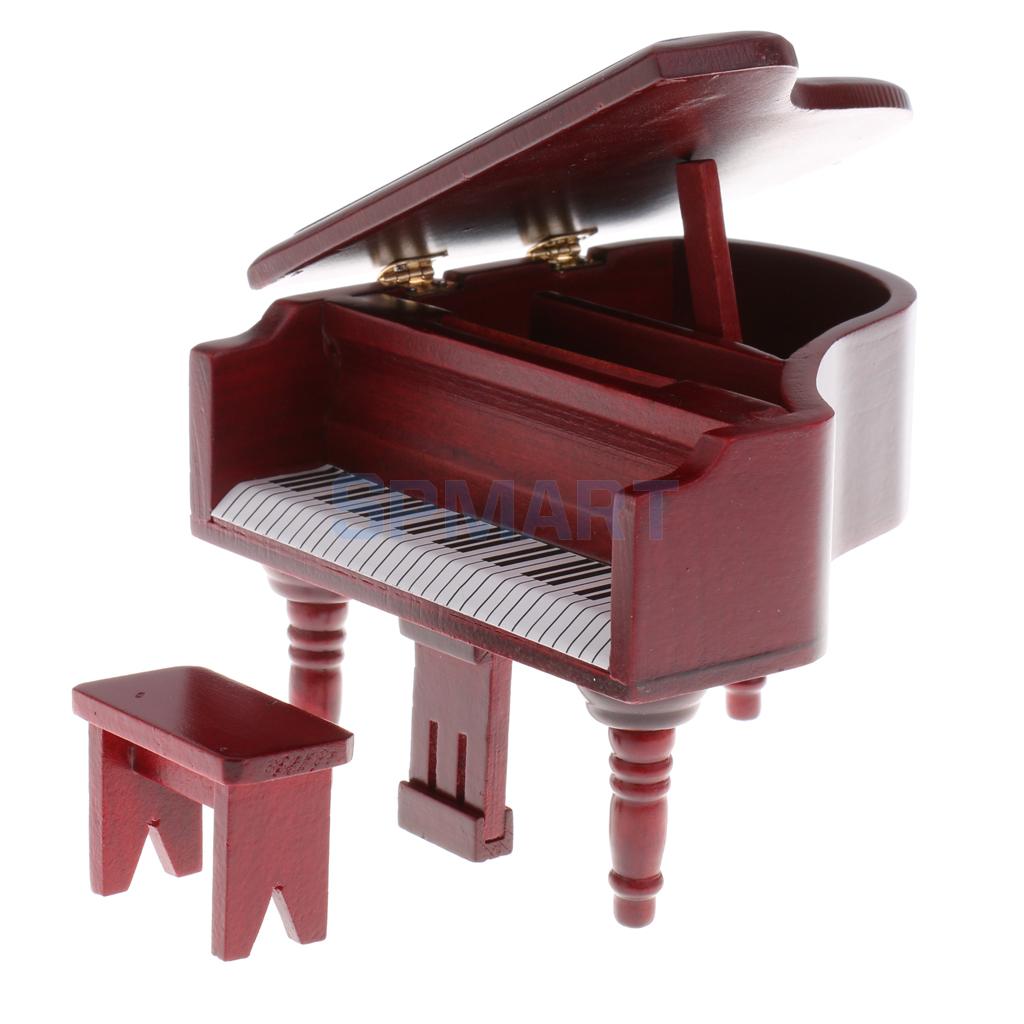 Schaal Dollhouse Miniatuur Houten Piano Met K Vicedeal