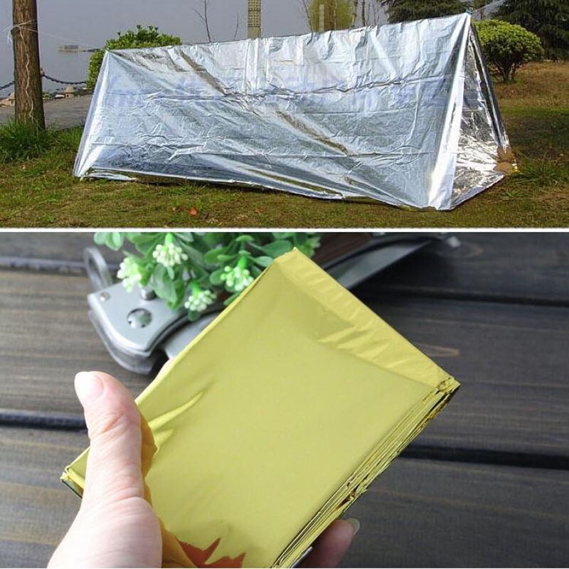 160 x 210cm Emergency Foil Mylar Blanket Rescue Thermal Aids Retain Body Heat for Camping JLRJ88
