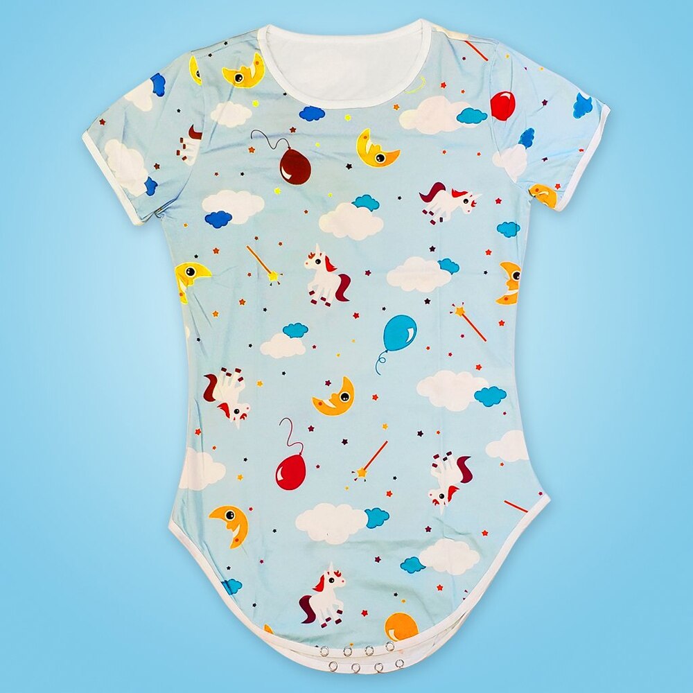 DDLG adulte body pyjamas Snap entrejambe barboteuse ABDL Onesie pour adulte bébé garçons pour adulte bébé fille: Gris / L