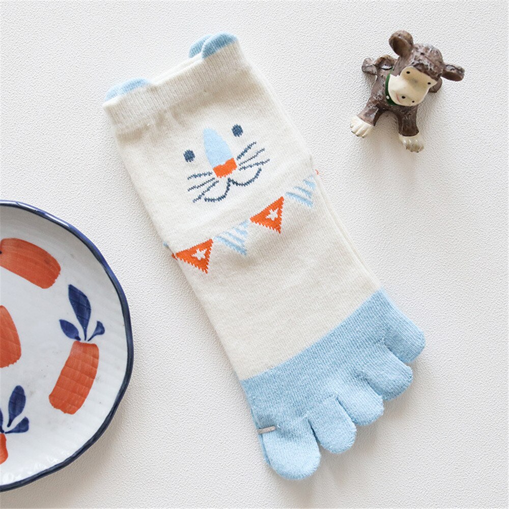 1Pair Children Animal Toe Socks Five Finger Toe Socks Cotton Breathable Polyester Spring Funny Socks #529