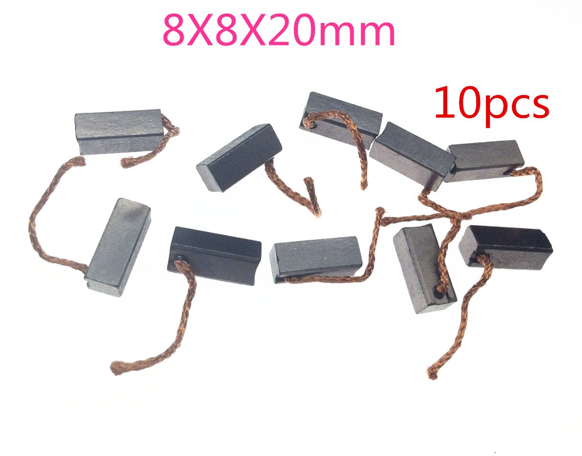 10 kpl hiiliharja auton lämmittimen puhaltimen tuulettimelle  (8*8*20mm)