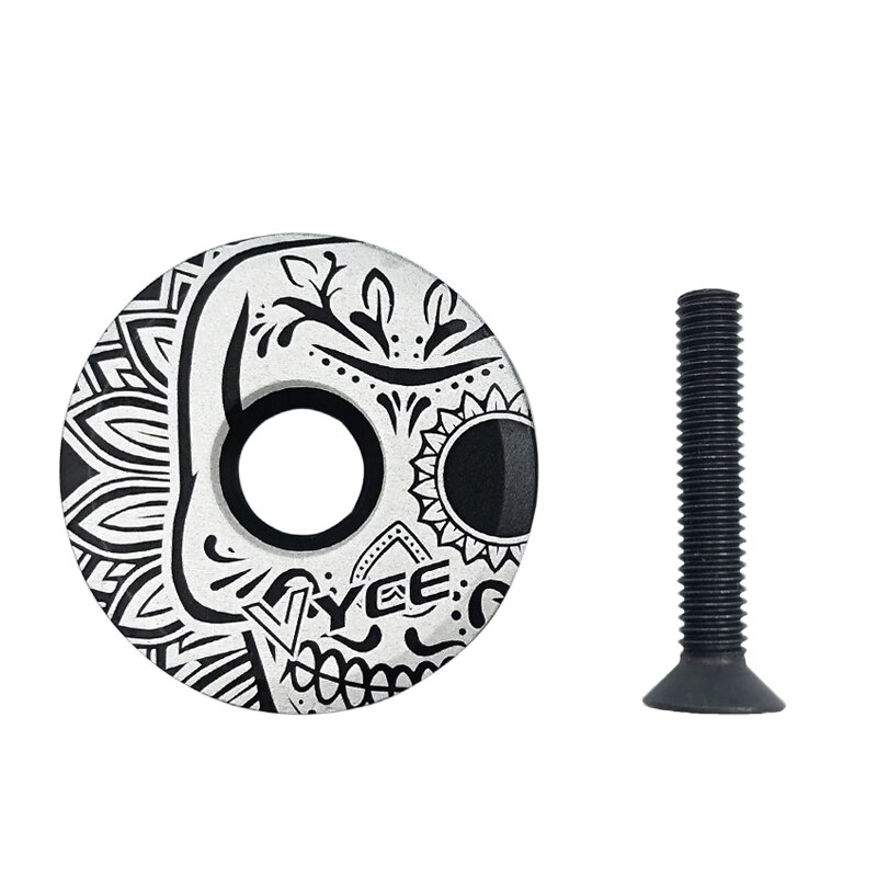 Cubierta de aleación de aluminio para cuenco de bicicleta, tapa superior para vástago de bicicleta, 28,6mm, tubo de horquilla, tapa de auriculares, accesorios de ciclismo: vyce white