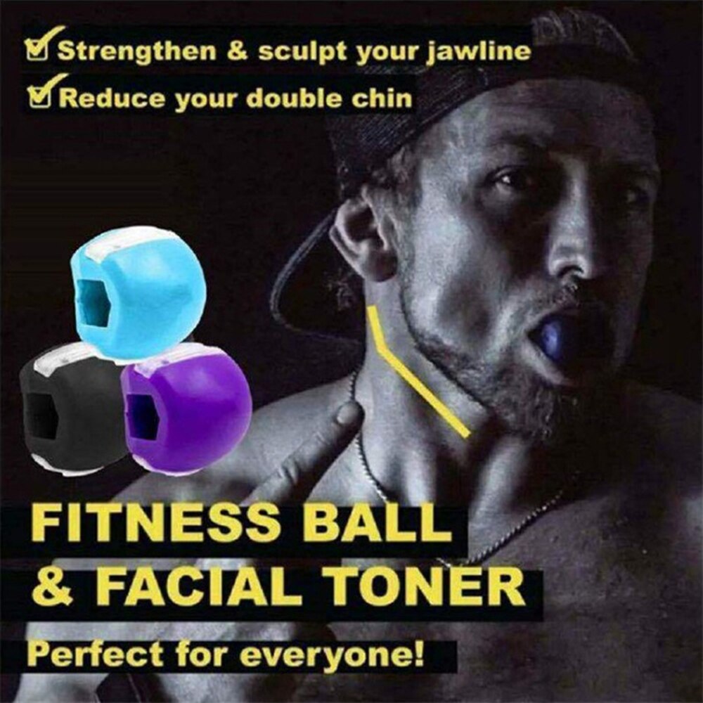 Mad kvalitet silikone jawzrsize tygge kugle ansigt masseter mænd ansigts mund kæbe linje muskel træner tygge bid breaker træning