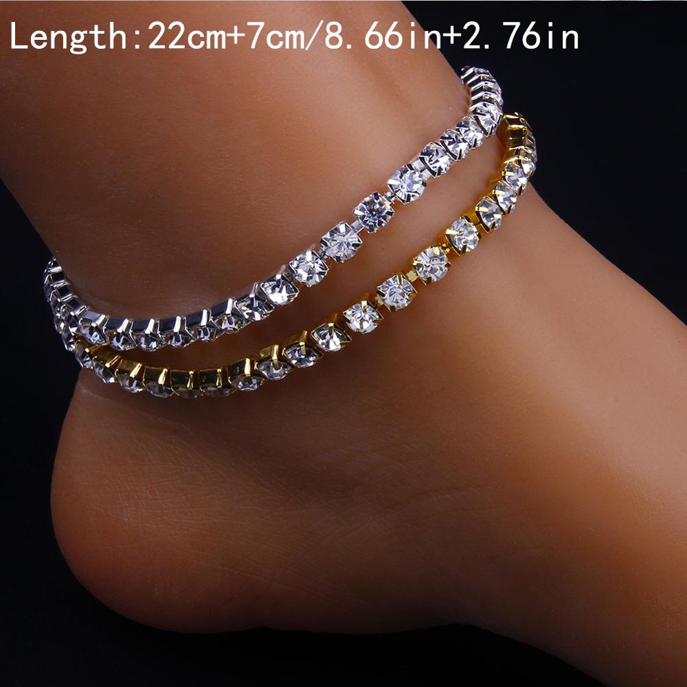 GLAMing Nette Gold Schmetterling Fußkettchen Armband für Frauen Strass Fuß Knöchel Kette Schmuck Schmetterling Anhänger